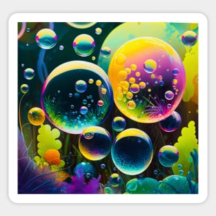 Rainbow bubbles land Sticker